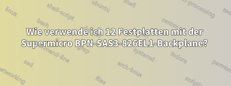 Wie verwende ich 12 Festplatten mit der Supermicro BPN-SAS3-826EL1-Backplane?