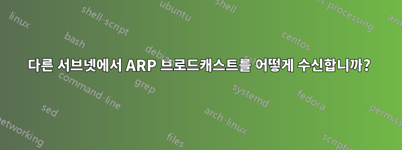 다른 서브넷에서 ARP 브로드캐스트를 어떻게 수신합니까?