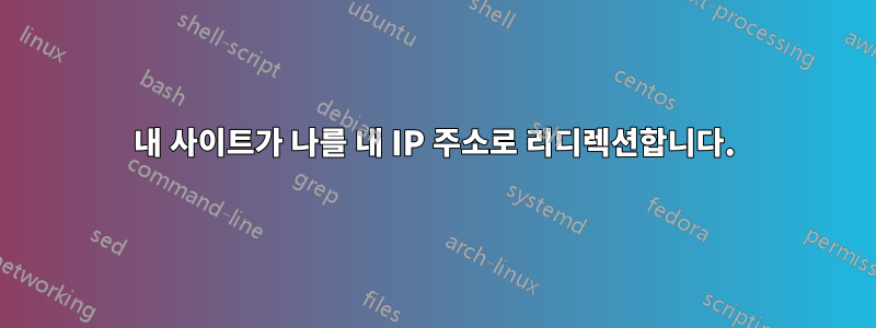 내 사이트가 나를 내 IP 주소로 리디렉션합니다.