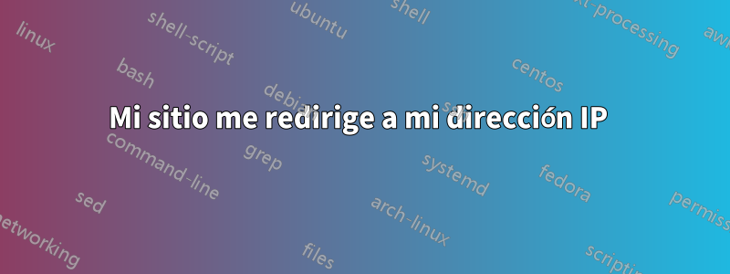 Mi sitio me redirige a mi dirección IP 