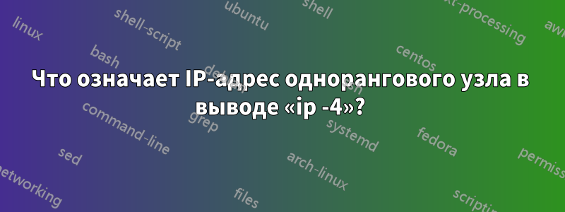 Что означает IP-адрес однорангового узла в выводе «ip -4»?