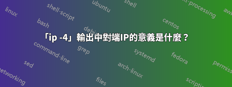 「ip -4」輸出中對端IP的意義是什麼？