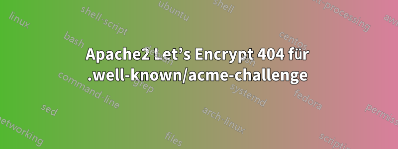 Apache2 Let’s Encrypt 404 für .well-known/acme-challenge