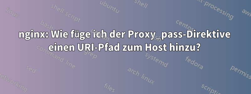 nginx: Wie füge ich der Proxy_pass-Direktive einen URI-Pfad zum Host hinzu?