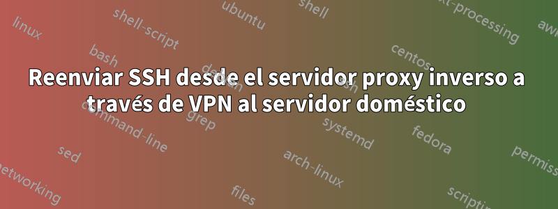 Reenviar SSH desde el servidor proxy inverso a través de VPN al servidor doméstico