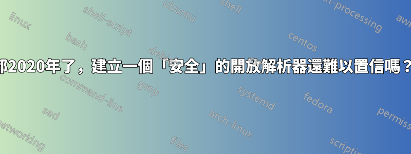 都2020年了，建立一個「安全」的開放解析器還難以置信嗎？