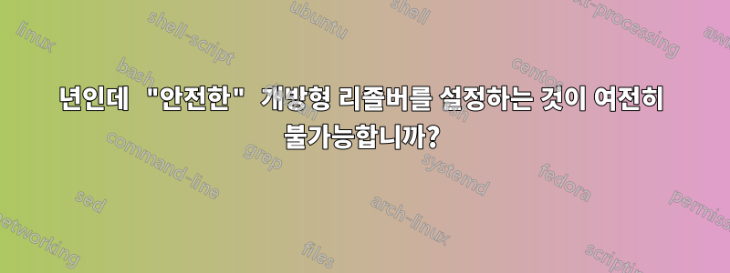 2020년인데 "안전한" 개방형 리졸버를 설정하는 것이 여전히 불가능합니까?