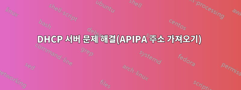 DHCP 서버 문제 해결(APIPA 주소 가져오기)