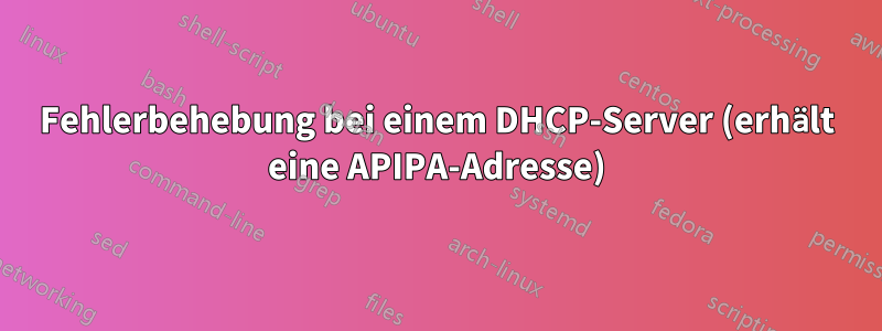 Fehlerbehebung bei einem DHCP-Server (erhält eine APIPA-Adresse)