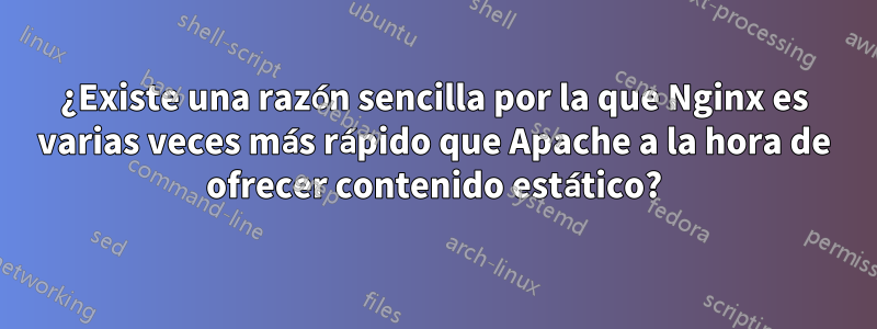 ¿Existe una razón sencilla por la que Nginx es varias veces más rápido que Apache a la hora de ofrecer contenido estático?