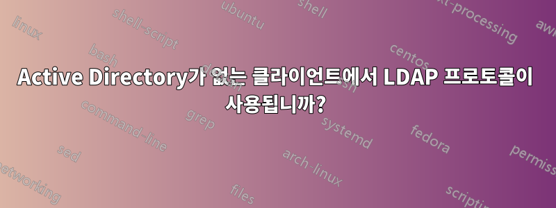 Active Directory가 없는 클라이언트에서 LDAP 프로토콜이 사용됩니까?