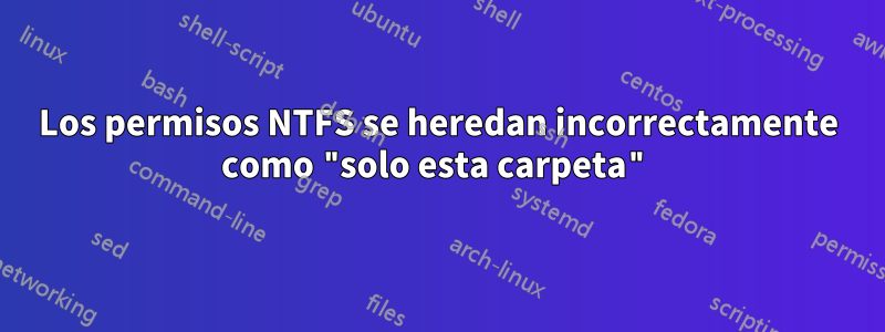 Los permisos NTFS se heredan incorrectamente como "solo esta carpeta"