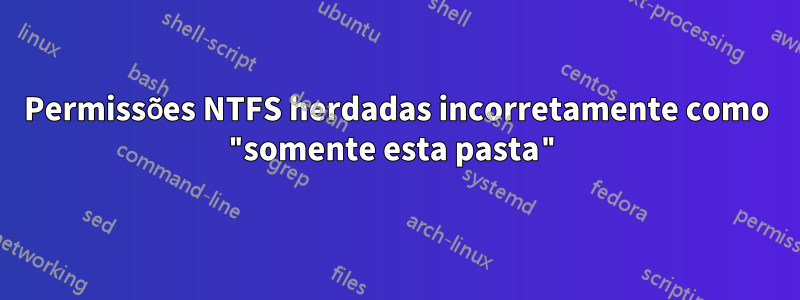 Permissões NTFS herdadas incorretamente como "somente esta pasta"