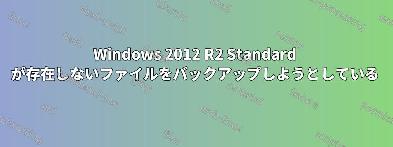 Windows 2012 R2 Standard が存在しないファイルをバックアップしようとしている