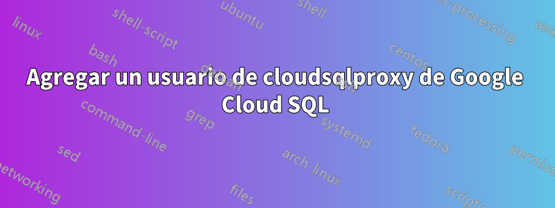 Agregar un usuario de cloudsqlproxy de Google Cloud SQL