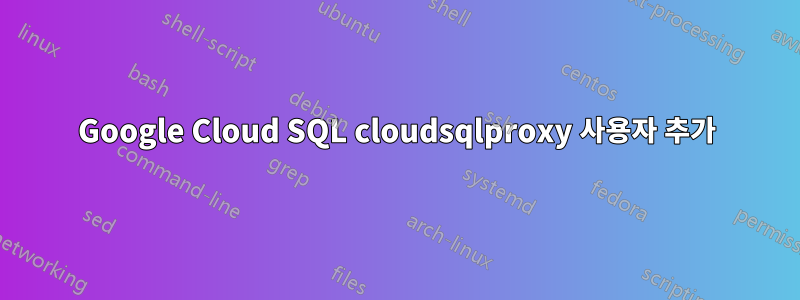 Google Cloud SQL cloudsqlproxy 사용자 추가