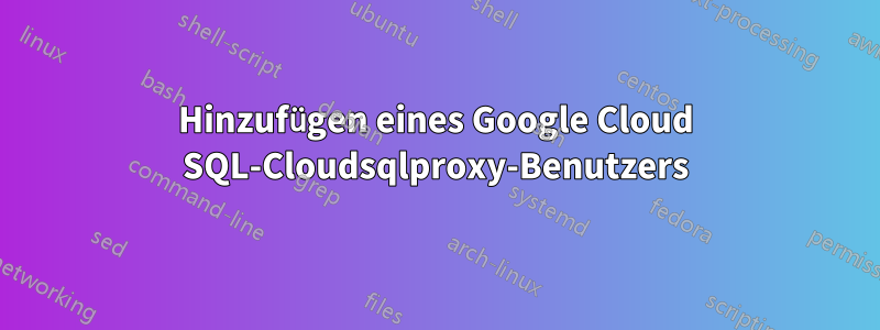 Hinzufügen eines Google Cloud SQL-Cloudsqlproxy-Benutzers