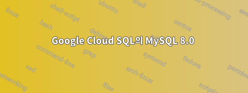 Google Cloud SQL의 MySQL 8.0