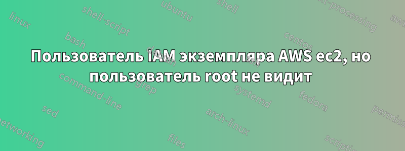 Пользователь IAM экземпляра AWS ec2, но пользователь root не видит