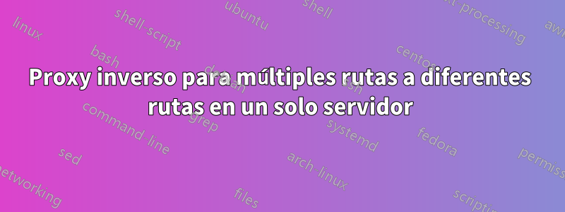 Proxy inverso para múltiples rutas a diferentes rutas en un solo servidor