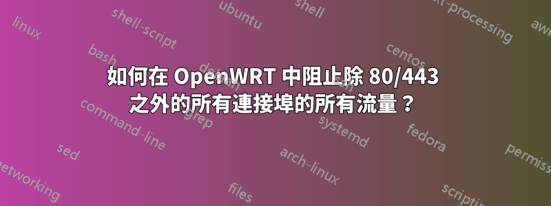 如何在 OpenWRT 中阻止除 80/443 之外的所有連接埠的所有流量？