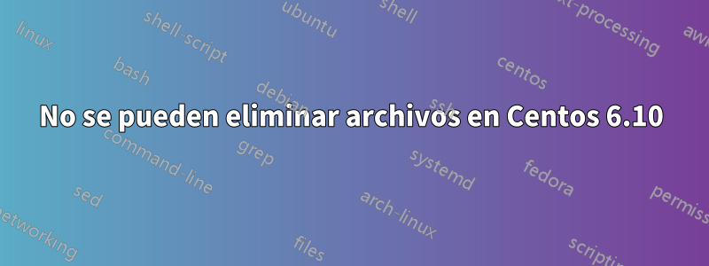 No se pueden eliminar archivos en Centos 6.10