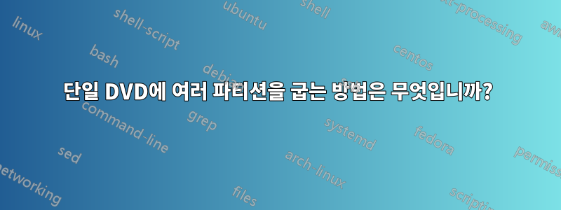 단일 DVD에 여러 파티션을 굽는 방법은 무엇입니까?