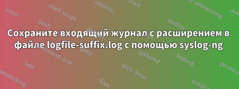 Сохраните входящий журнал с расширением в файле logfile-suffix.log с помощью syslog-ng