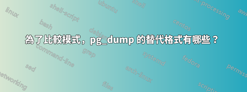 為了比較模式，pg_dump 的替代格式有哪些？