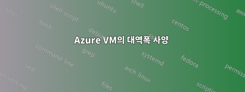 Azure VM의 대역폭 사양