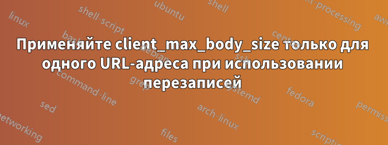 Применяйте client_max_body_size только для одного URL-адреса при использовании перезаписей