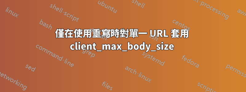 僅在使用重寫時對單一 URL 套用 client_max_body_size