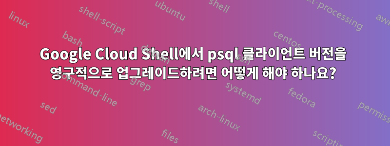 Google Cloud Shell에서 psql 클라이언트 버전을 영구적으로 업그레이드하려면 어떻게 해야 하나요?