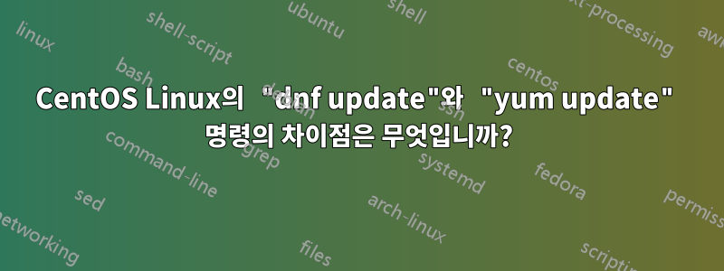 CentOS Linux의 "dnf update"와 "yum update" 명령의 차이점은 무엇입니까?