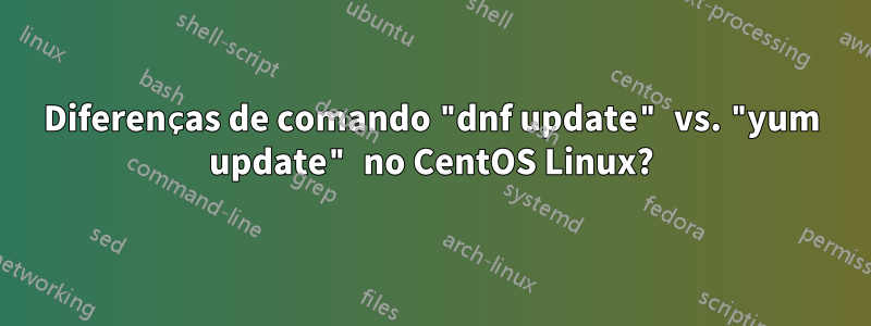 Diferenças de comando "dnf update" vs. "yum update" no CentOS Linux?