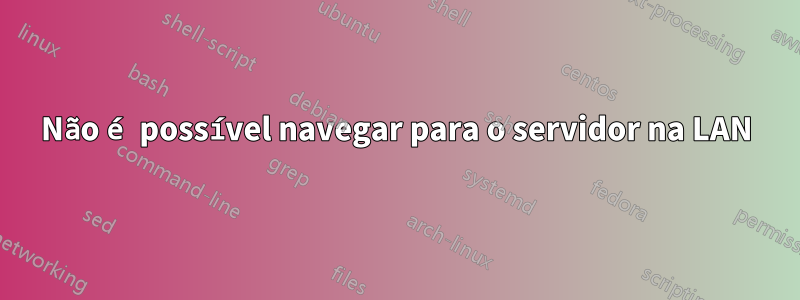 Não é possível navegar para o servidor na LAN