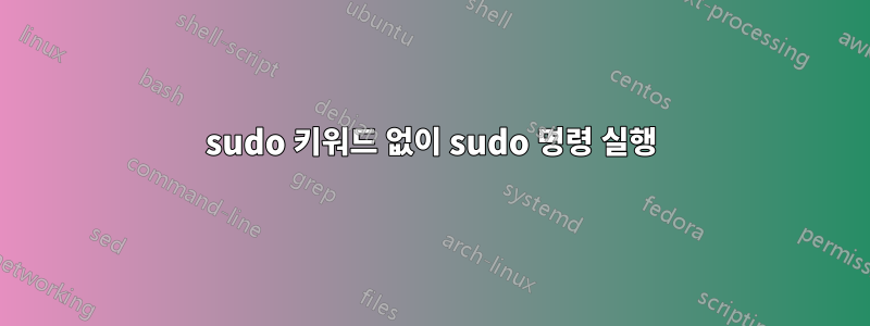 sudo 키워드 없이 sudo 명령 실행