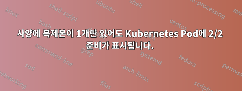 사양에 복제본이 1개만 있어도 Kubernetes Pod에 2/2 준비가 표시됩니다.