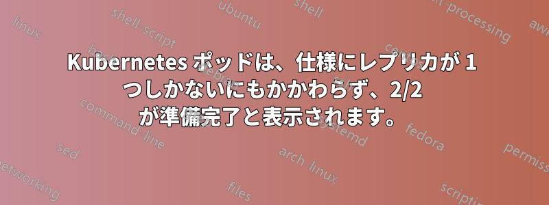 Kubernetes ポッドは、仕様にレプリカが 1 つしかないにもかかわらず、2/2 が準備完了と表示されます。