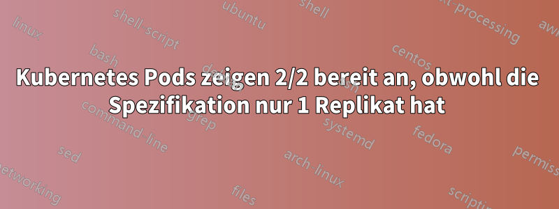 Kubernetes Pods zeigen 2/2 bereit an, obwohl die Spezifikation nur 1 Replikat hat