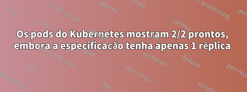 Os pods do Kubernetes mostram 2/2 prontos, embora a especificação tenha apenas 1 réplica