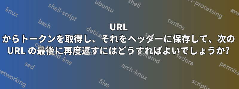 URL からトークンを取得し、それをヘッダーに保存して、次の URL の最後に再度返すにはどうすればよいでしょうか?