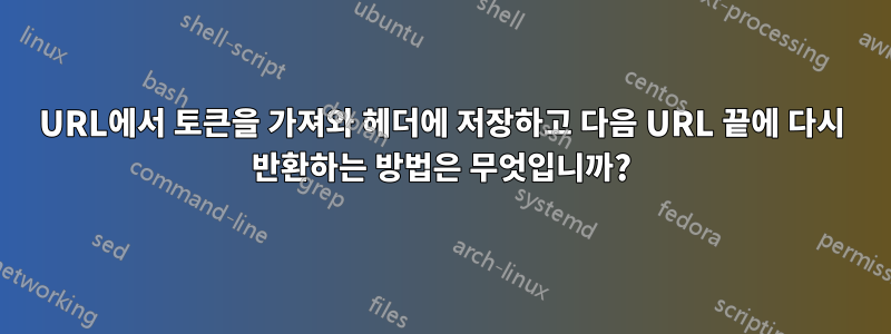 URL에서 토큰을 가져와 헤더에 저장하고 다음 URL 끝에 다시 반환하는 방법은 무엇입니까?