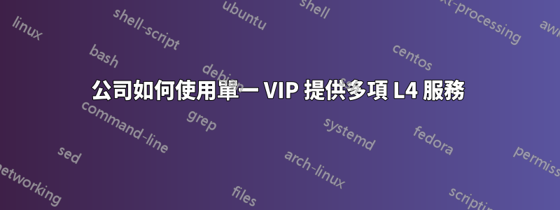 公司如何使用單一 VIP 提供多項 L4 服務