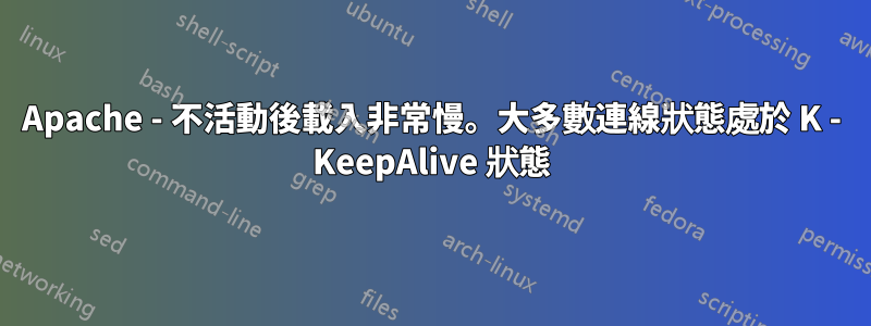 Apache - 不活動後載入非常慢。大多數連線狀態處於 K - KeepAlive 狀態