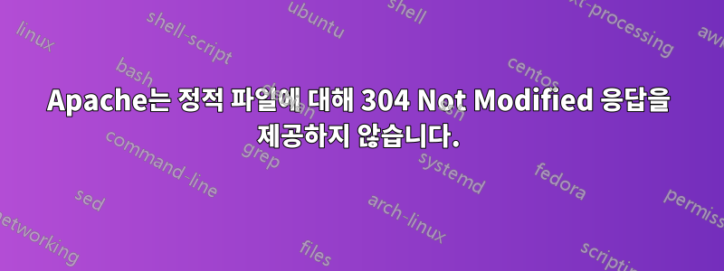 Apache는 정적 파일에 대해 304 Not Modified 응답을 제공하지 않습니다.