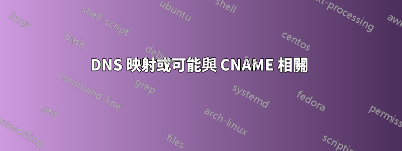 DNS 映射或可能與 CNAME 相關