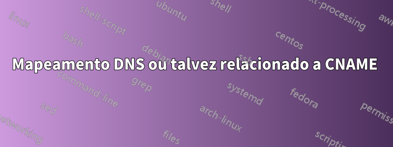 Mapeamento DNS ou talvez relacionado a CNAME