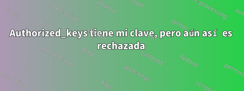 Authorized_keys tiene mi clave, pero aún así es rechazada