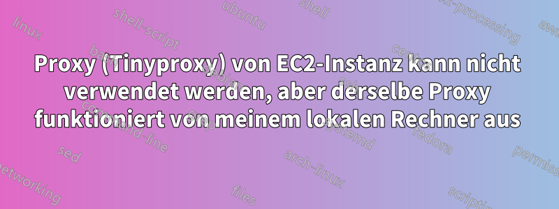 Proxy (Tinyproxy) von EC2-Instanz kann nicht verwendet werden, aber derselbe Proxy funktioniert von meinem lokalen Rechner aus